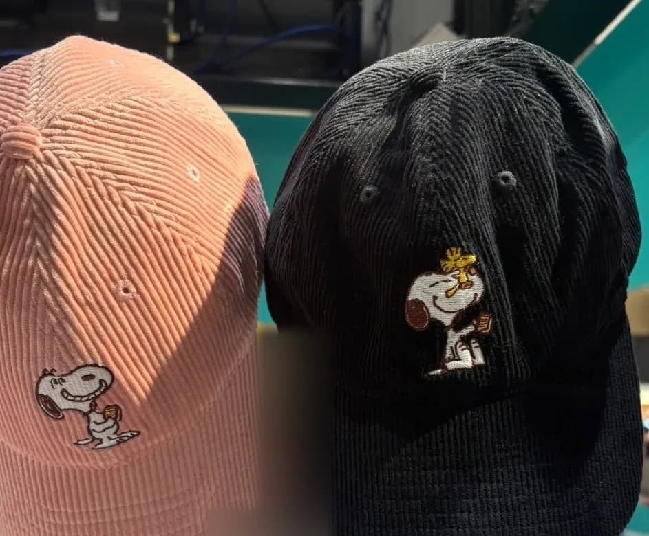 Snoopy × 砂糖奶油樹 燈芯絨刺繡棒球帽 1
